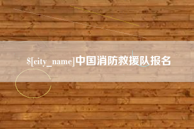 广东中国消防救援队报名