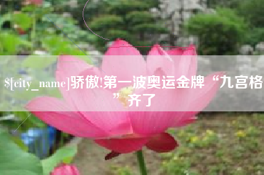 广东骄傲!第一波奥运金牌“九宫格”齐了