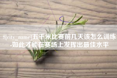 广东五千米比赛前几天该怎么训练-如此才能在赛场上发挥出最佳水平