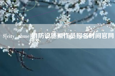 广东消防设施操作员报名时间官网