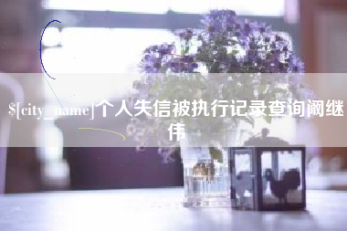 广东个人失信被执行记录查询阚继伟