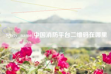 广东中国消防平台二维码在哪里