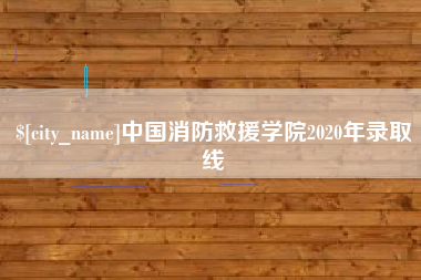 广东中国消防救援学院2020年录取线